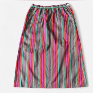 Vintage 1980s–1990s Evan Picone Colorful Striped Maxi Skirt